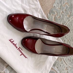 Patent leather Ferragamo heels.  Size 6.5